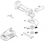 Bosch 3 601 J3A 301 Gws 18-125 V-Li Cordless Angle Grinder 18 V / Eu Spare Parts